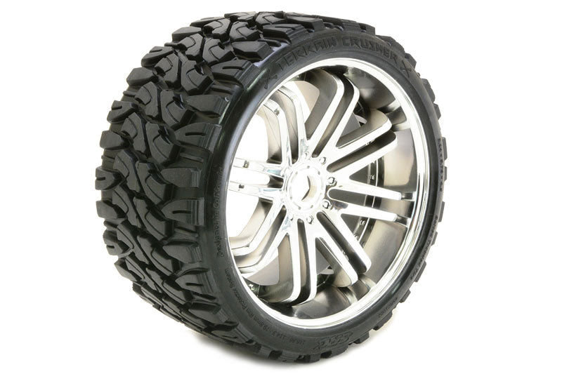 Sweep Terrain Crusher Belted Tyre On Silver 17Mm Wheels 1/4 Offset