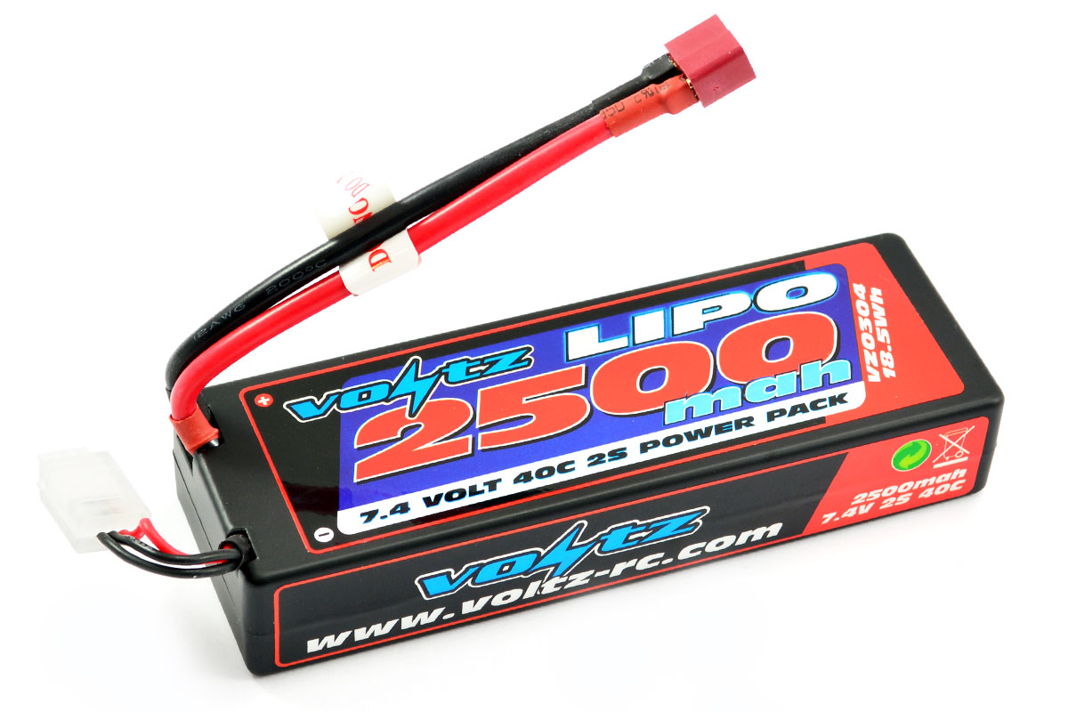 Voltz 2500Mah 2S 7.4V 40C Hardcase Lipo Battery Stick Pack