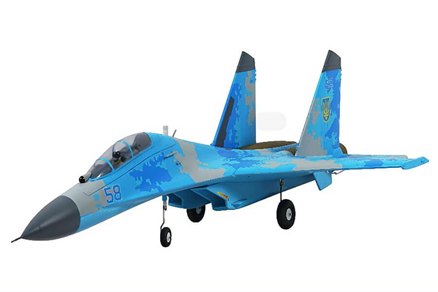 Xfly Twin 50Mm Su-27 Edf 750Mm Jet W/O Tx/Rx/Batt - Blue Camo