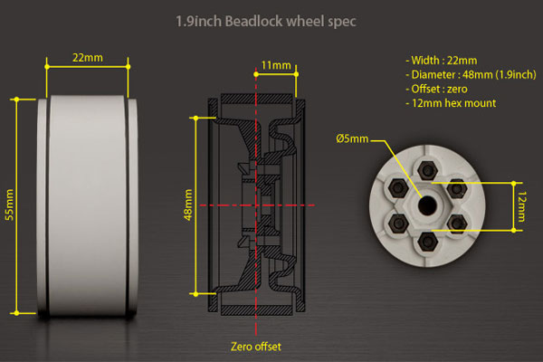 Gmade 1.9 Vr01 Beadlock Wheels (Chrome) (2)