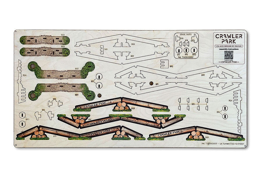 Crawler Park Axes Crossing Obstacle For 1/24 Rc Crawler Park Circuit