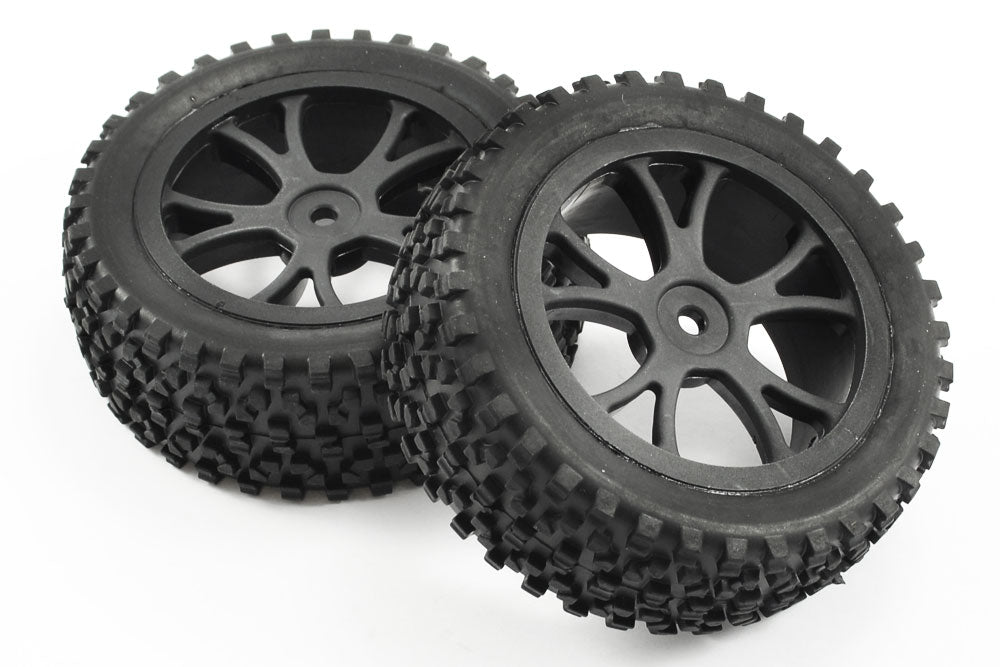 Fastrax 1/10Th Mounted Cuboid Buggy Front Tyres 10-Spoke