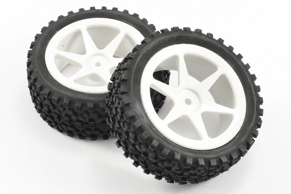 Fastrax 1/10Th Mounted Cuboid Buggy Front Tyres 6-Spoke