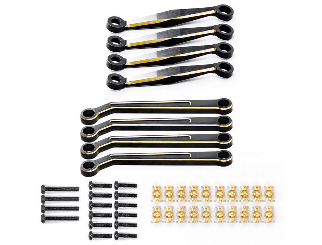 Fastrax Fcx24 Black Brass Suspension Link Rods (8Pc)