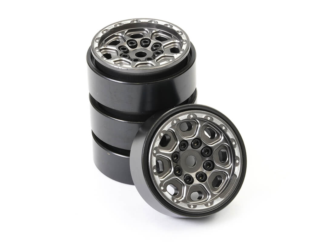 Fastrax Trx-4M Cnc Titanium Beadlock Wheels (4) Fits Scx24 / Ftx Mini Outback