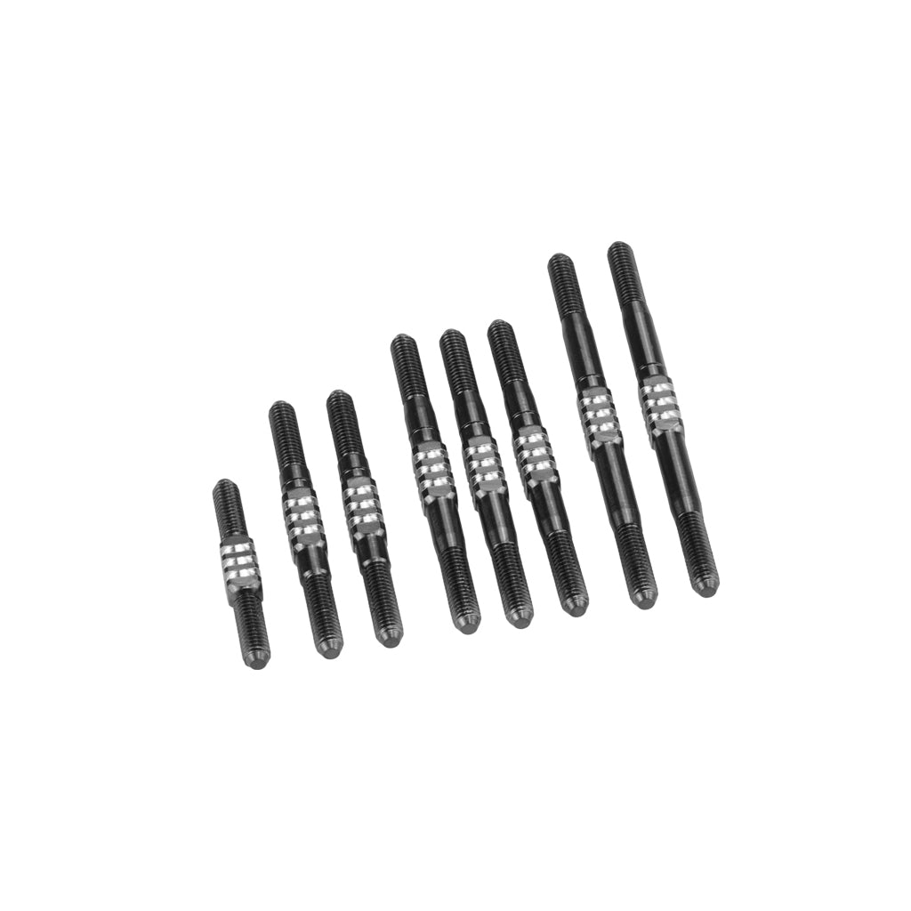 RC10 Worlds Fin Ti Turnbuckle set- Black- 8pcs