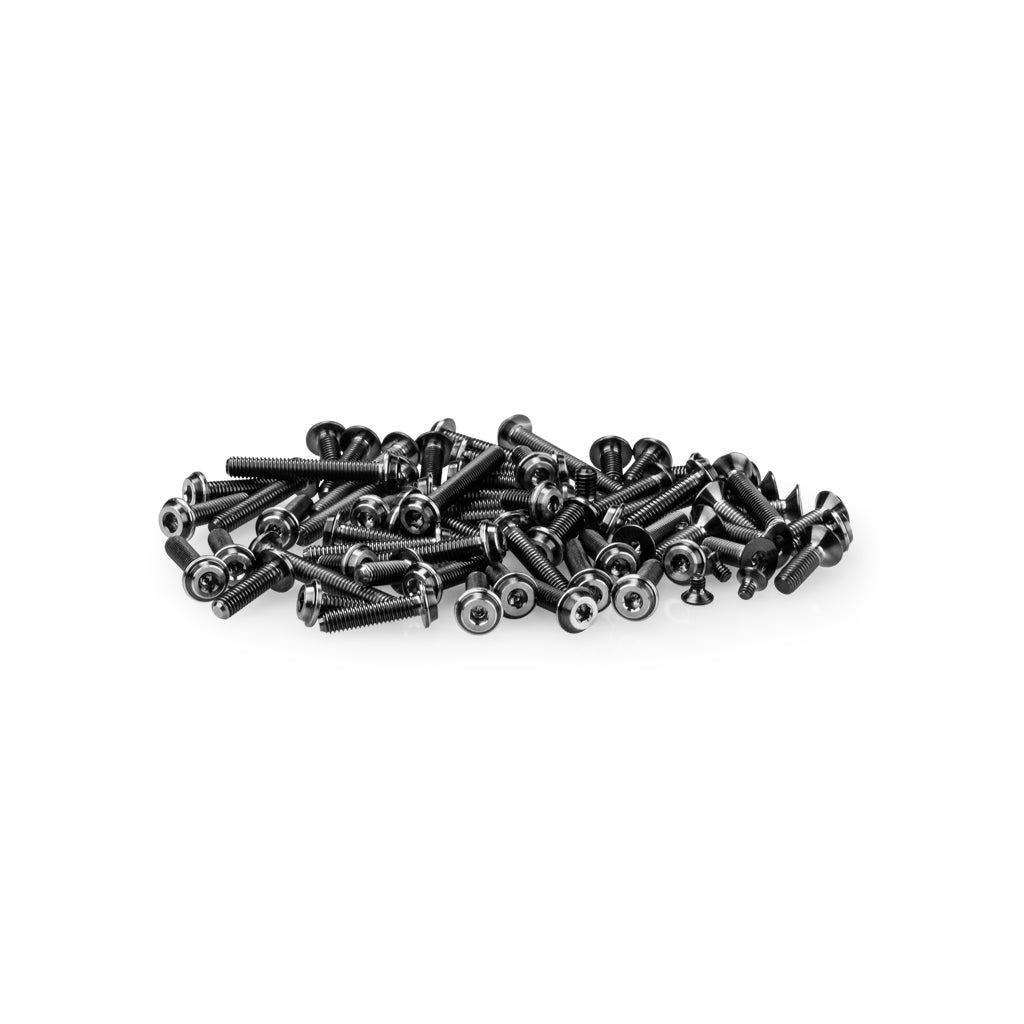 B6.4 Ti Top Hat Screw Set, Upper - Black (70pcs)