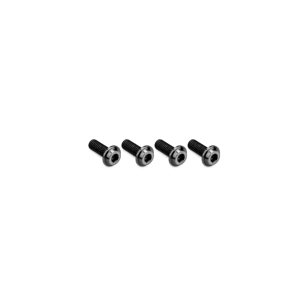 3x8mm Top Hat Titanium Screw - Stealth Black - 4pc