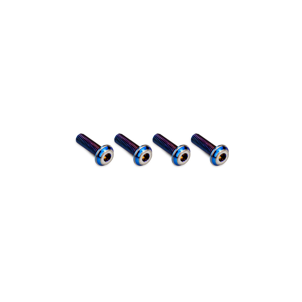 3x10mm Top Hat Titanium Screw - Burnt Blue - 4pc