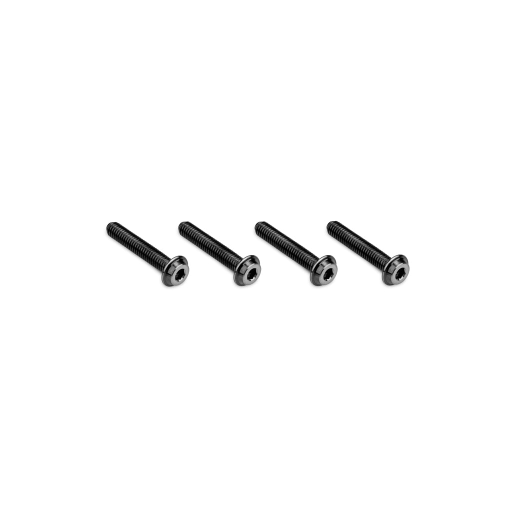 3x16mm Top Hat Titanium Screw-Stealth Black - 4pc