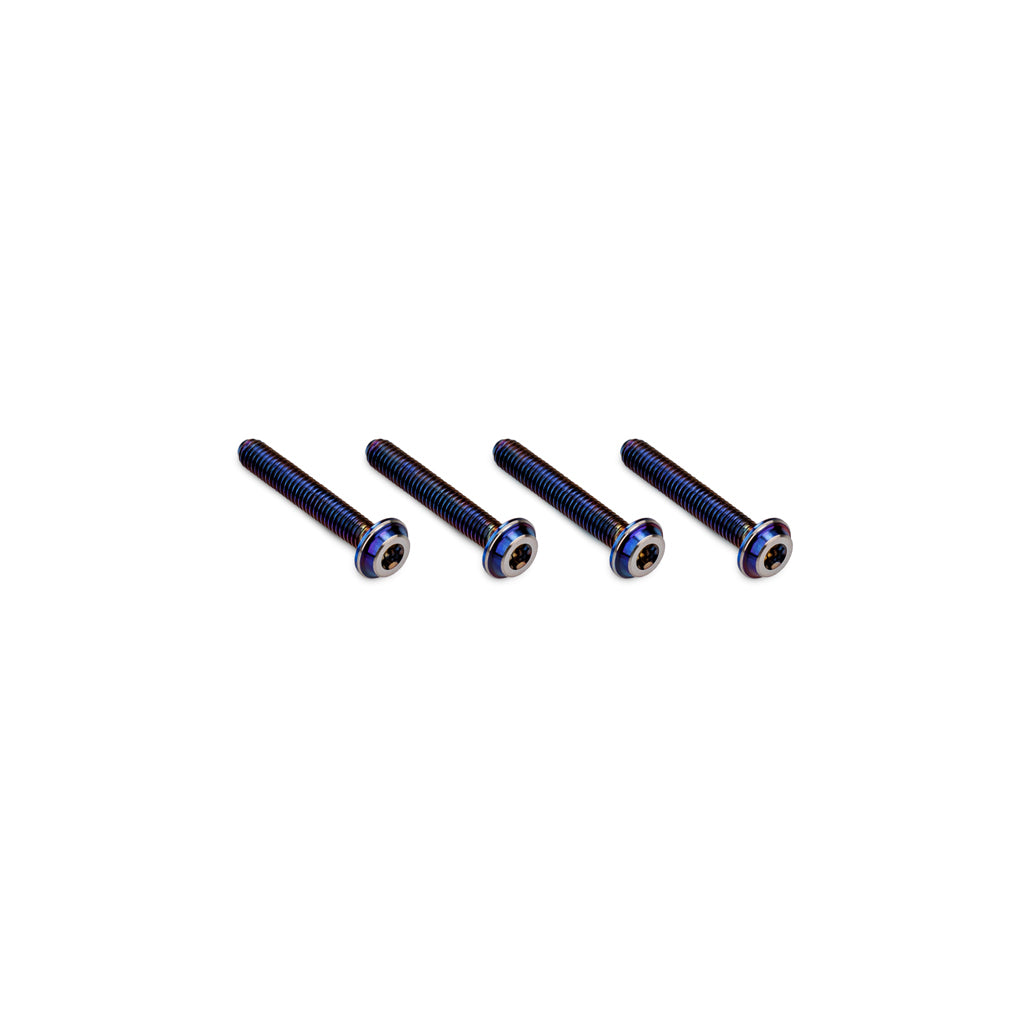 3x18mm Top Hat Titanium Screw - Burnt Blue - 4pc