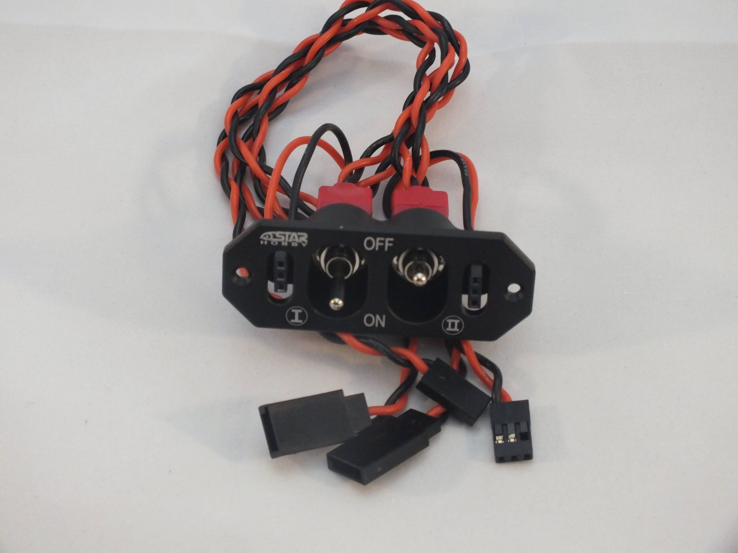 6STARHOBBY Heavy Duty Metal Dual Power Switch without Fuel Dot for RC Airplane-Red/ Black/ Blue