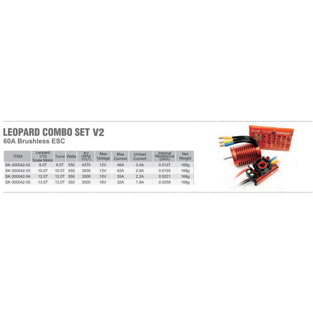 Leopard V2 ESC - 9.0T Combo Set