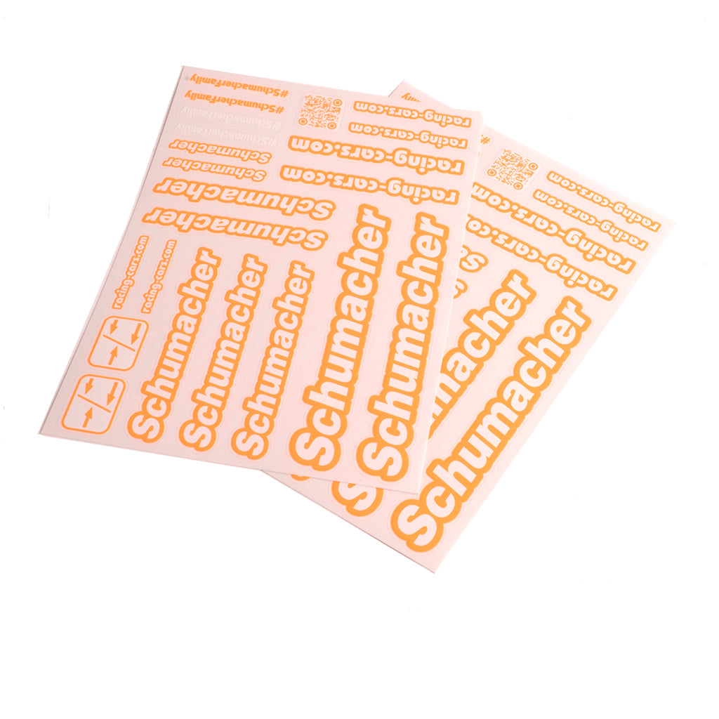 Schumacher Decal Sheet - Neon Orange - pk2