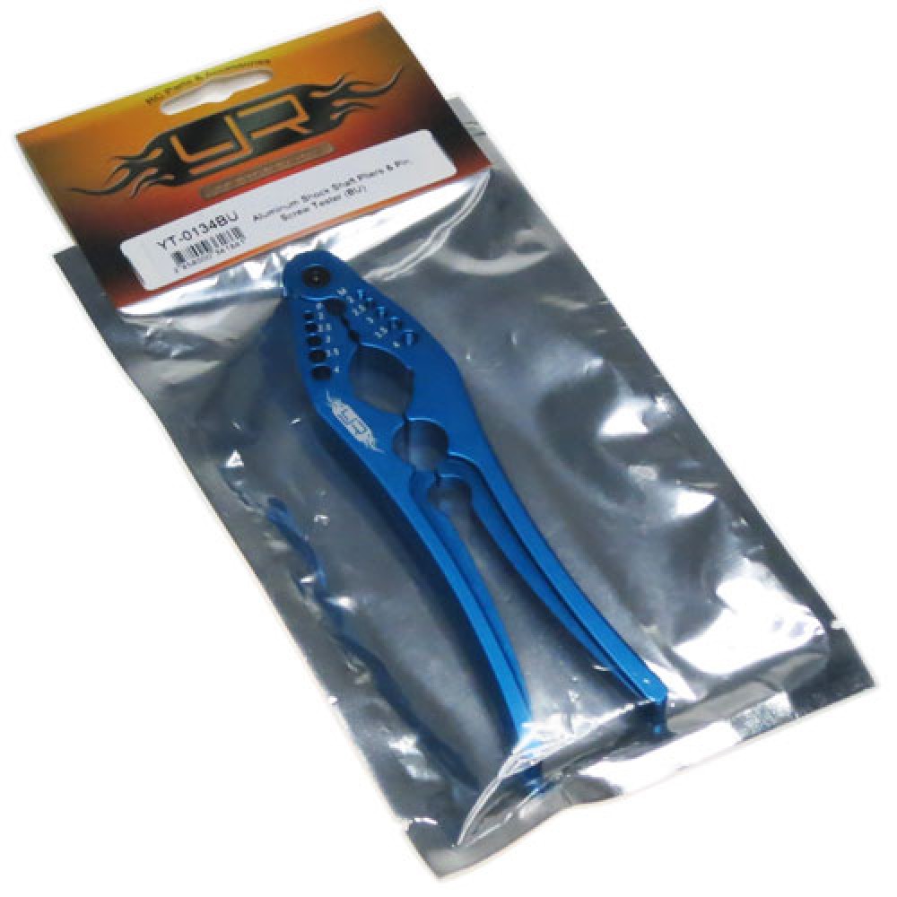 Yeah Racing Aluminum Shock Shaft Pliers &amp; Pin, Screw Tester (BU)