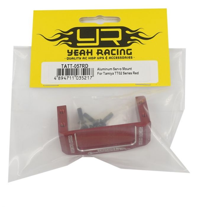 YEAH RACING Aluminum Servo Mount For TAMIYA TT02 Series Red