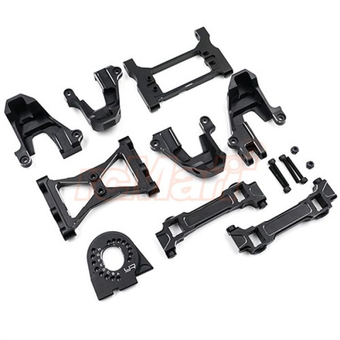 YEAH RACING Aluminum Upgrade Parts Set For TRAXXAS TRX-4 Black