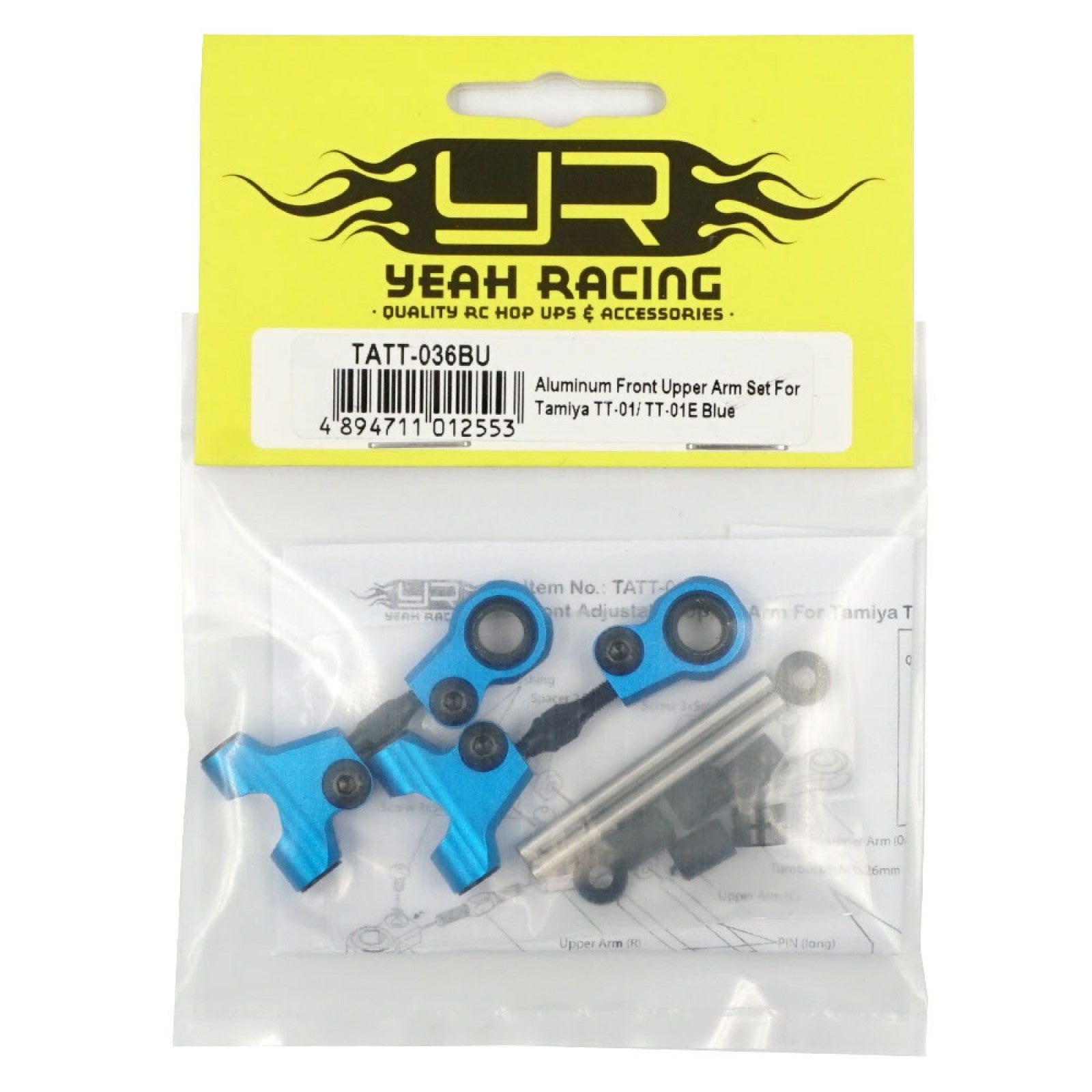 Yeah Racing Aluminum Front Upper Arm Set For Tamiya TT-01/ TT-01E Blue