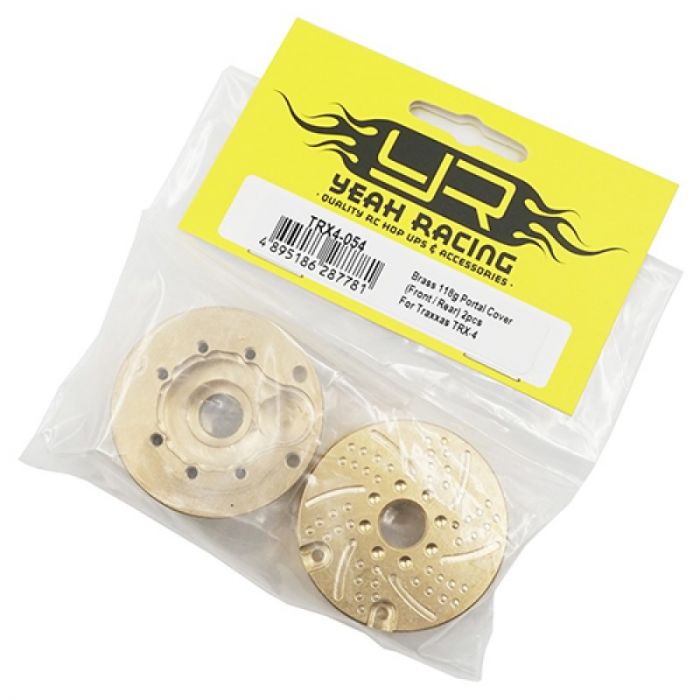 YEAH RACING Brass 118G Portal Cover Front or Rear 2PCS For TRAXXAS TRX-4 TRX-6